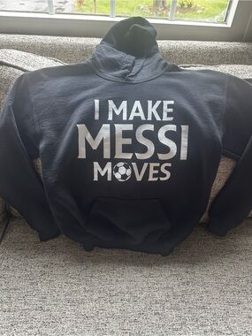Black "I Make Messi Moves" Hoodie sweatshirt